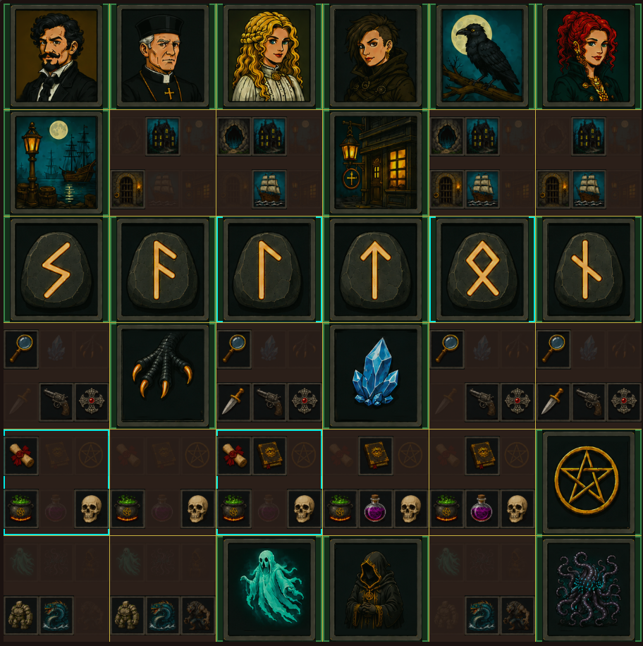The Thorncroft Game suspect and clue board